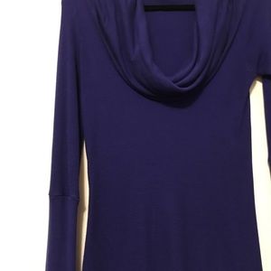 Navy Top with Cowl Neckline